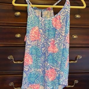 EUC Lilly summer top beautiful pinks and blues